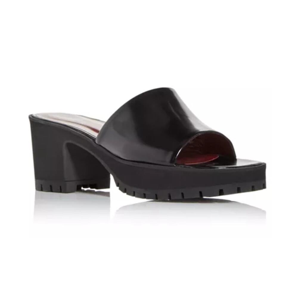 STAUD Sandals Black Leather Amber Platform Block Heel